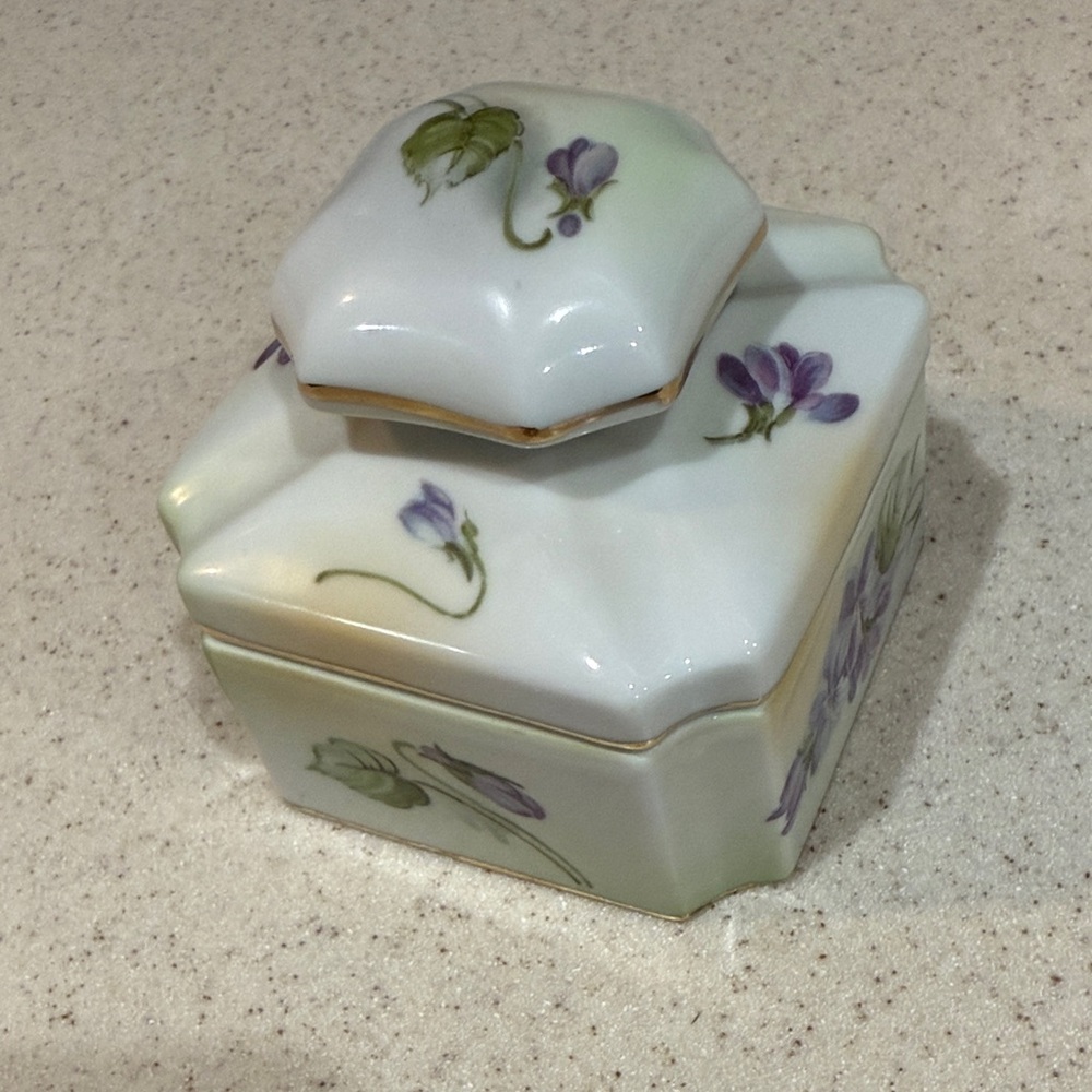 RS Prussia Floral Porcelain Trinket Box